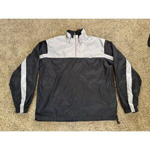 ADIDAS Vintage 1/4 Zip Gray Windbreaker Track Jacket Outdoor Hiking MEDIUM READ